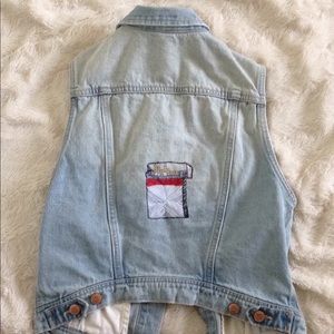 Denim Vest with Hand Stitched detail